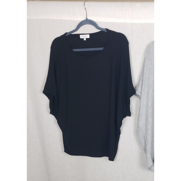 Michael Stars Womens Dolman Sleeve Scoop Neck Top Bundle Black Grey L Casual - Picture 3 of 16